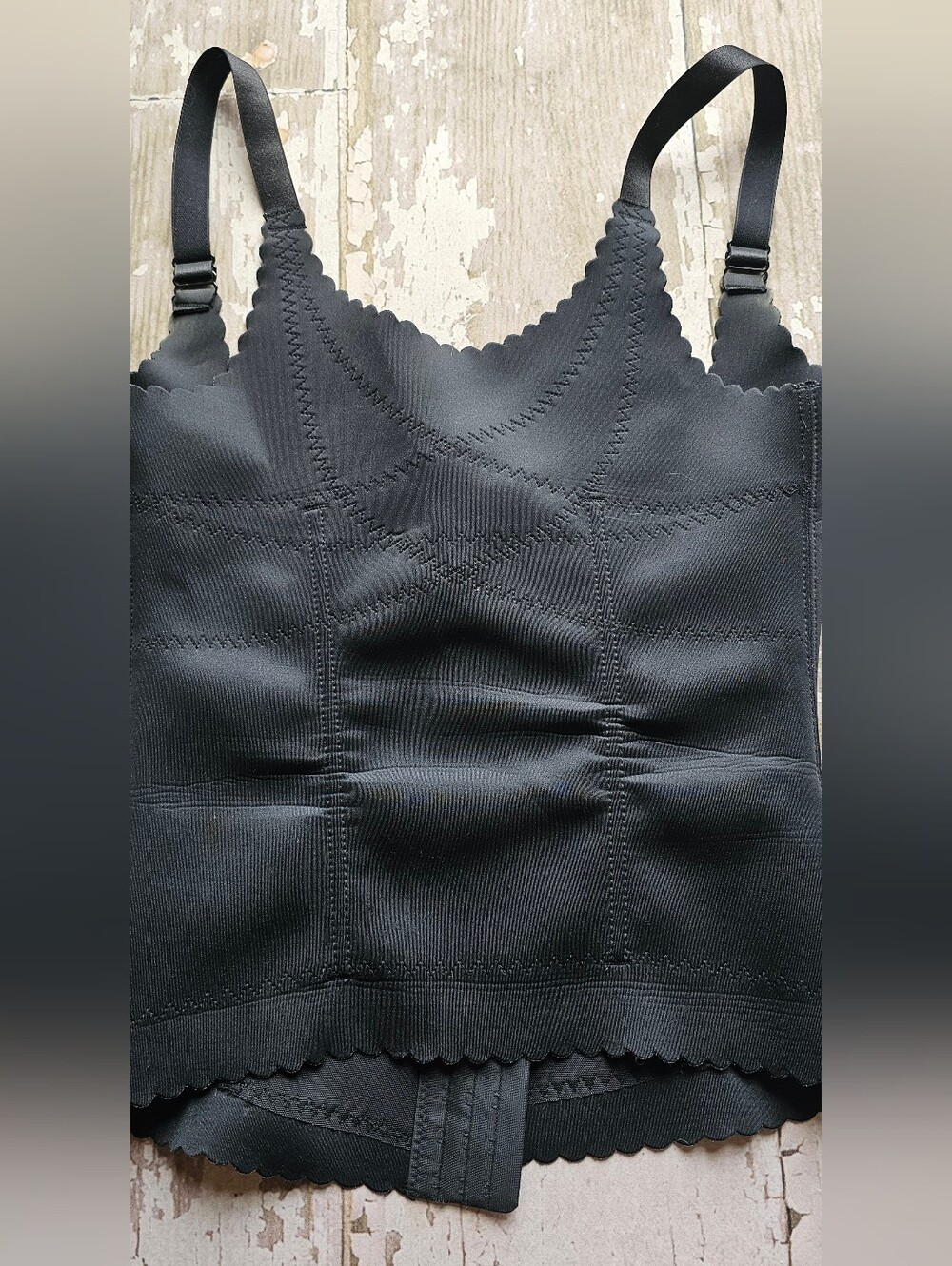 Prima Valentina Black Scalloped Shaping Camisole Size Large - Picture 2 of 9